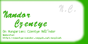 nandor czentye business card